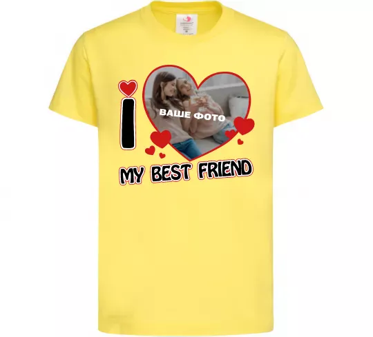 Дитяча футболка I love my best friend Лимонний фото