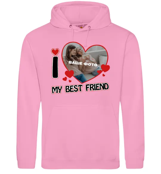 Жіноча толстовка (худі) I love my best friend Рожевий фото