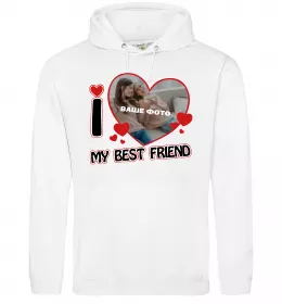 Жіноча толстовка (худі) I love my best friend Білий фото