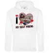 Жіноча толстовка (худі) I love my best friend Білий фото