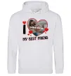 Жіноча толстовка (худі) I love my best friend Сірий меланж фото