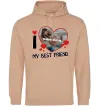 Жіноча толстовка (худі) I love my best friend Пісочний фото