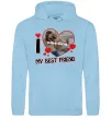 Жіноча толстовка (худі) I love my best friend Блакитний фото