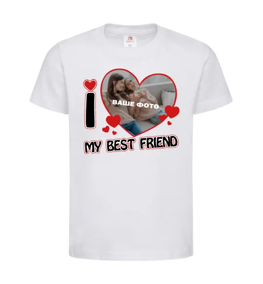 Дитяча футболка I love my best friend Білий фото