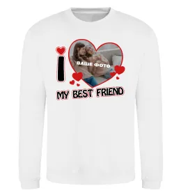 Свитшот I love my best friend Белый фото