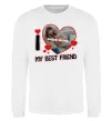 Світшот I love my best friend Білий фото
