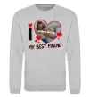 Світшот I love my best friend Сірий меланж фото