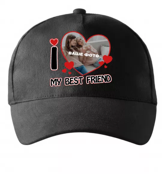 Кепка I love my best friend Черный фото