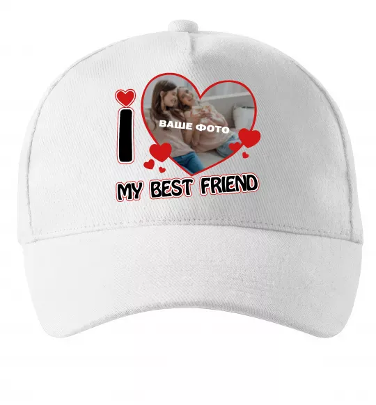 Кепка I love my best friend Белый фото