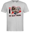 Чоловіча футболка I love my best friend Сірий фото