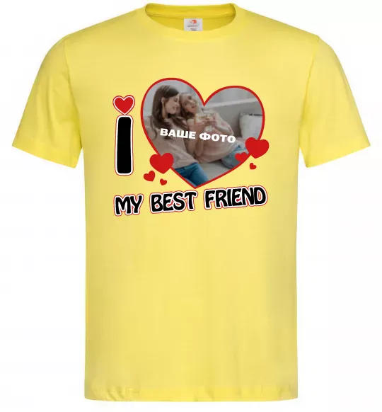 Чоловіча футболка I love my best friend Лимонний фото