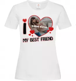 Женская футболка I love my best friend Белый фото