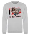 Свитшот I love my best friend Серый меланж фото