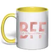 Чашка з кольоровою ручкою BFF Сонячно жовтий фото