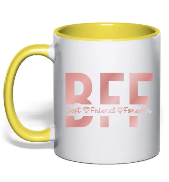 Чашка с цветной ручкой BFF Лимонный фото