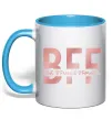 Чашка з кольоровою ручкою BFF Блакитний фото