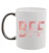 Чашка з кольоровою ручкою BFF Срібло фото