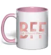 Чашка з кольоровою ручкою BFF Ніжно рожевий фото
