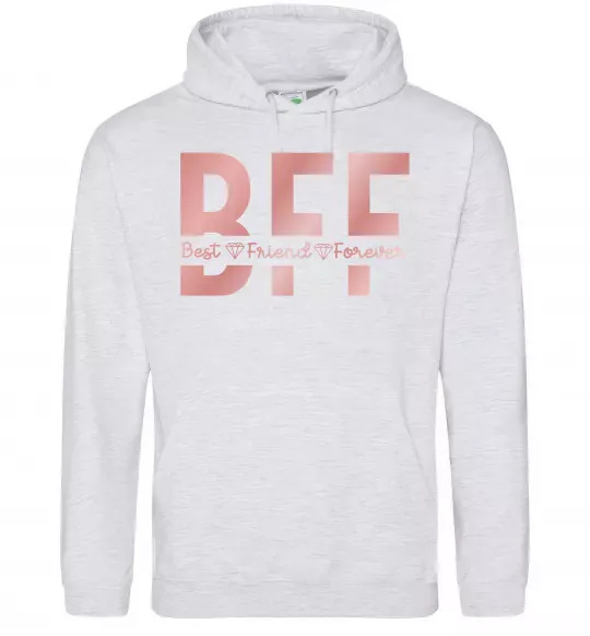 Женская толстовка (худи) BFF Серый меланж фото