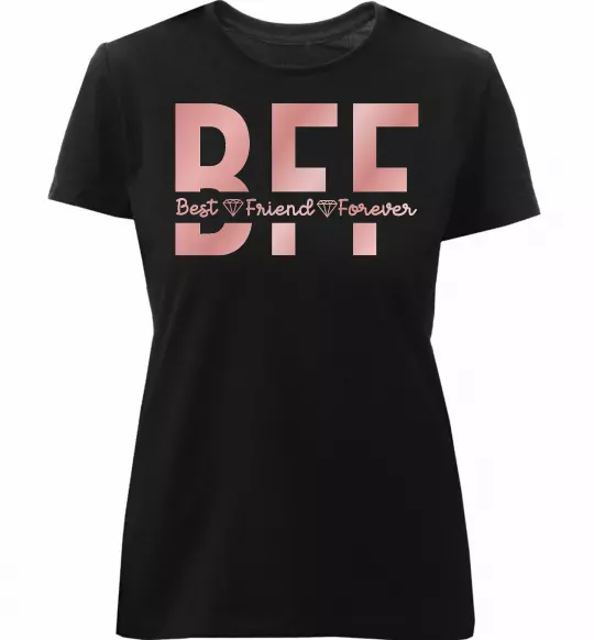 Жіноча преміум футболка BFF Чорний фото