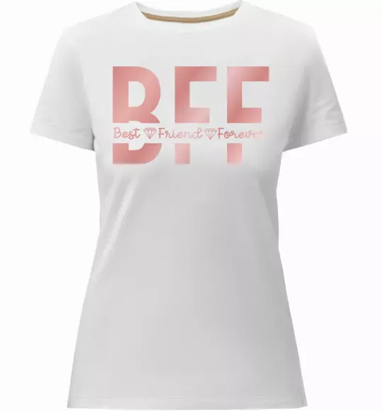 Жіноча преміум футболка BFF Білий фото