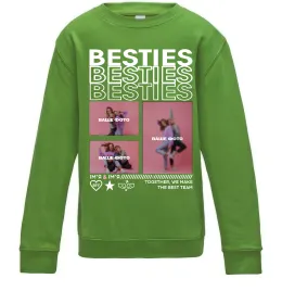 Детский Свитшот Besties індивідуальний колаж Лаймовый фото