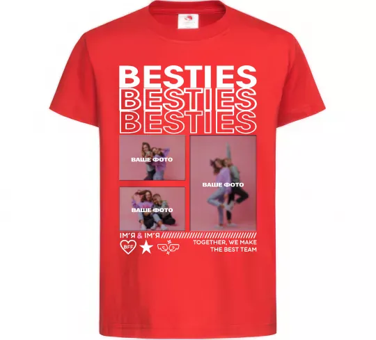 Детская футболка Besties індивідуальний колаж Красный фото