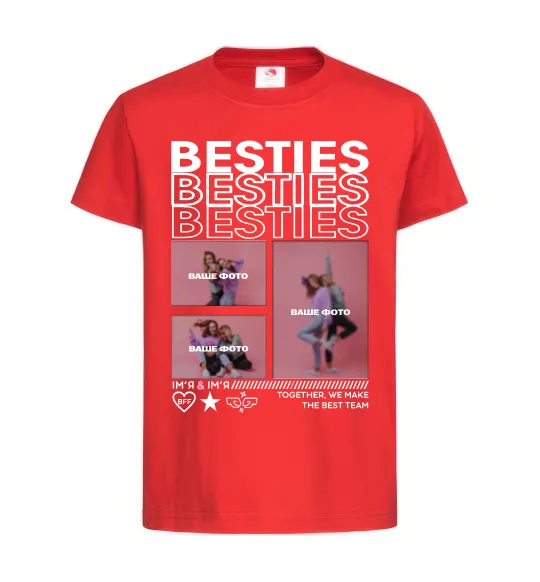 Детская футболка Besties індивідуальний колаж Красный фото