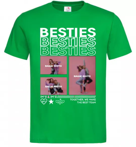 Мужская футболка Besties індивідуальний колаж Зеленый фото