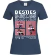 Женская футболка Besties індивідуальний колаж Темно-синий Женская футболка Besties індивідуальний колаж Темно-синий фото