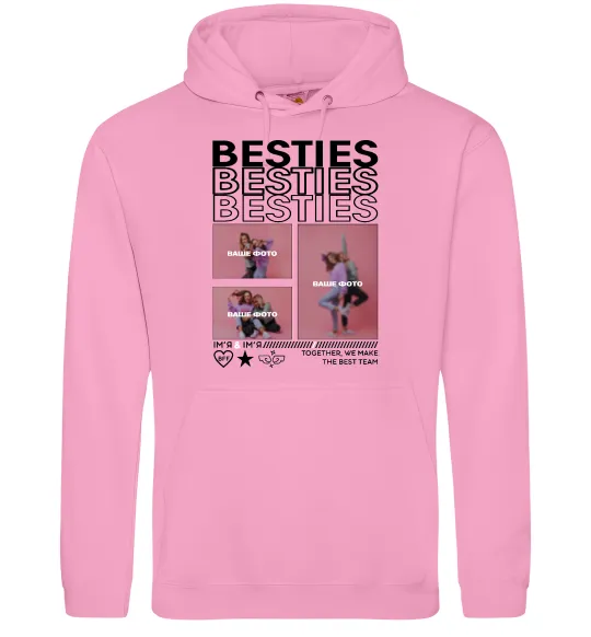 Женская толстовка (худи) Besties індивідуальний колаж Розовый фото