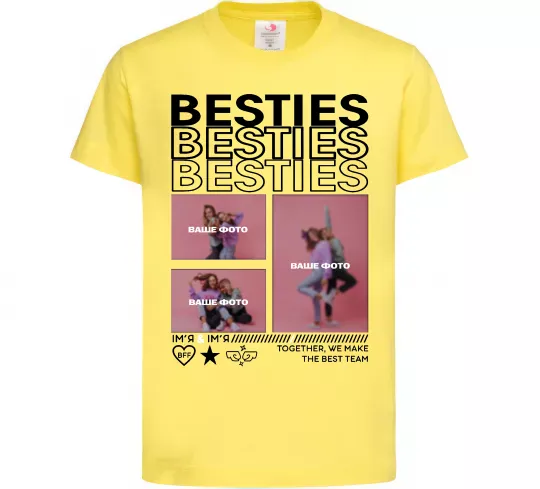 Детская футболка Besties індивідуальний колаж Лимонный фото
