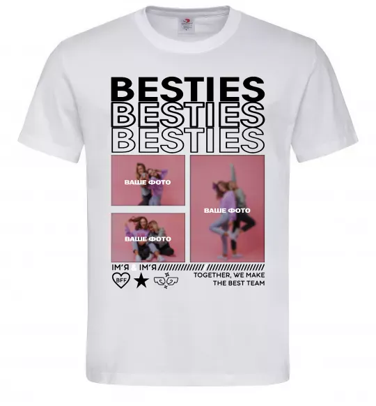 Мужская футболка Besties індивідуальний колаж Белый фото