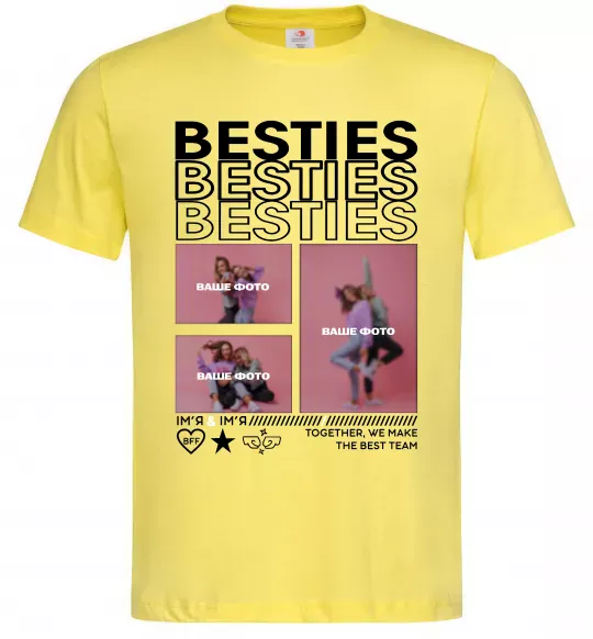 Мужская футболка Besties індивідуальний колаж Лимонный фото