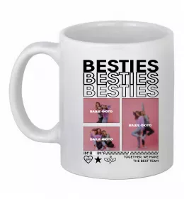 Чашка керамічна Besties індивідуальний колаж Білий фото