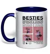 Чашка з кольоровою ручкою Besties індивідуальний колаж Глибокий темно-синій фото