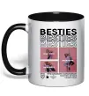 Чашка з кольоровою ручкою Besties індивідуальний колаж Чорний фото