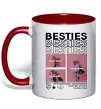 Чашка з кольоровою ручкою Besties індивідуальний колаж Червоний фото