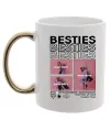 Чашка з кольоровою ручкою Besties індивідуальний колаж Золото фото