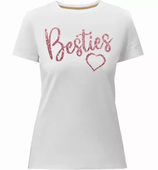 Женская премиум футболка Besties sparkles Белый фото