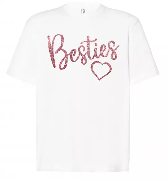 Футболка Оверсайз Besties sparkles Белый фото