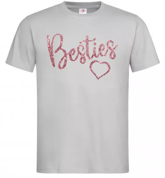 Мужская футболка Besties sparkles Серый фото