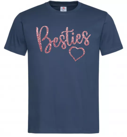 Мужская футболка Besties sparkles Темно-синий фото
