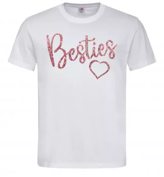 Мужская футболка Besties sparkles Белый фото