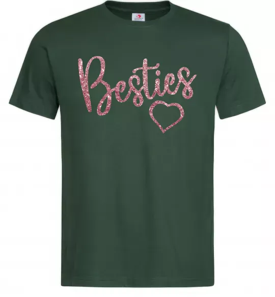 Мужская футболка Besties sparkles Темно-зеленый фото