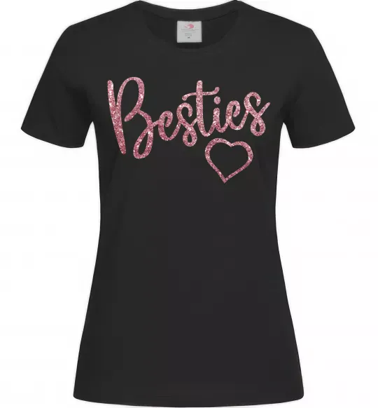Женская футболка Besties sparkles Черный фото