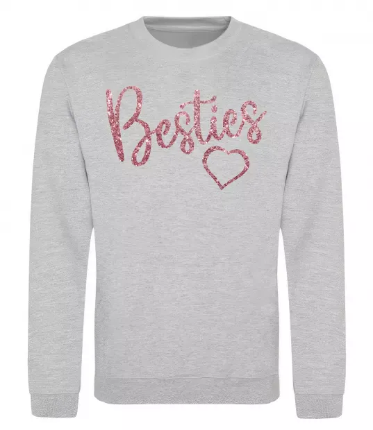 Свитшот Besties sparkles Серый меланж фото