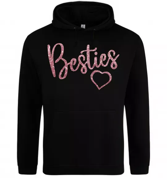 Женская толстовка (худи) Besties sparkles Черный фото