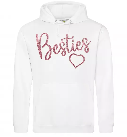 Женская толстовка (худи) Besties sparkles Белый фото