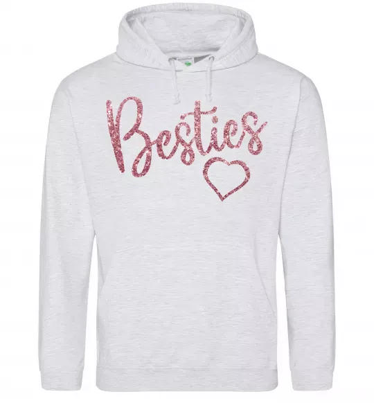 Женская толстовка (худи) Besties sparkles Серый меланж фото